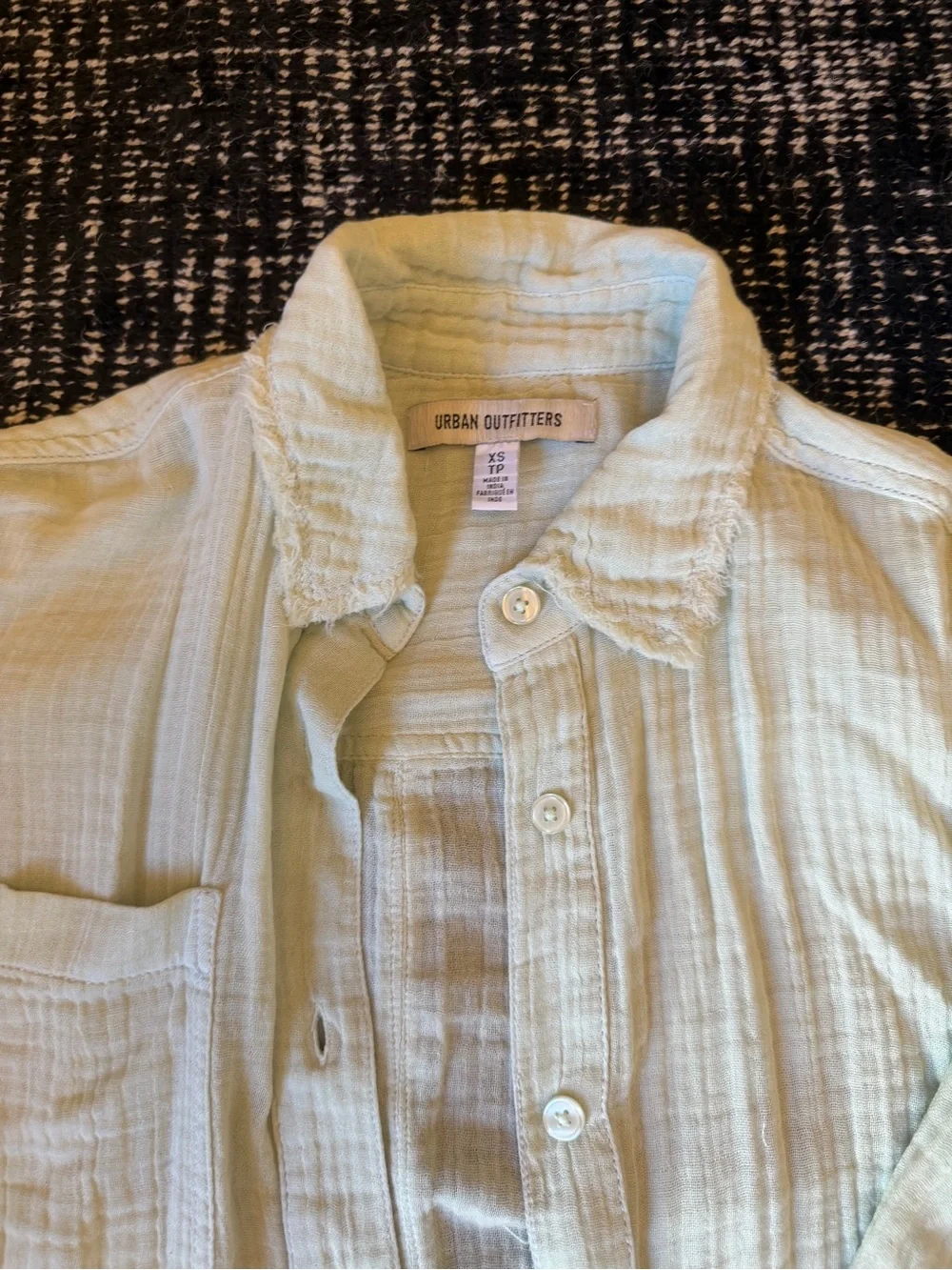 Urban outfitters Light Mint Gauze Button-Up Shirt